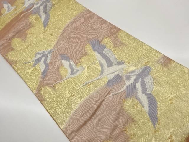 群鶴に松・波模様織出し袋帯【中古】【着】【袋帯】 宗sou 10,952円