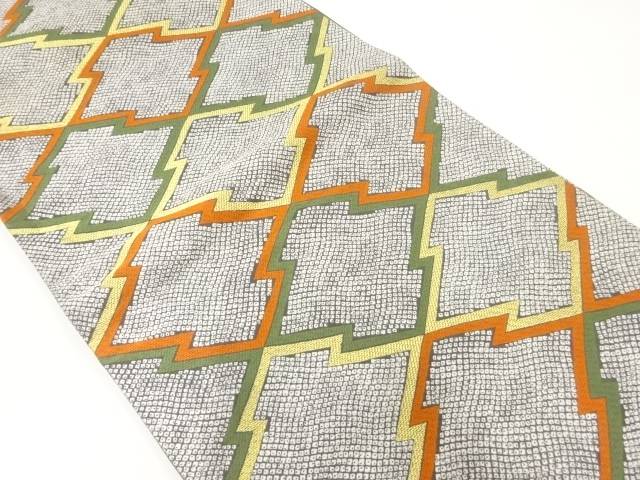 松皮菱模様織出し袋帯【中古】【着】【袋帯】 宗sou