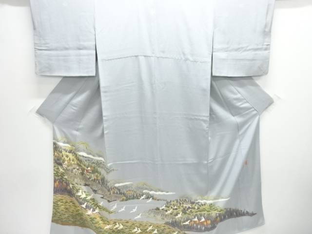 作家物　海辺風景模様五つ紋色留袖(比翼付き)【中古】【着】【留袖】 宗sou