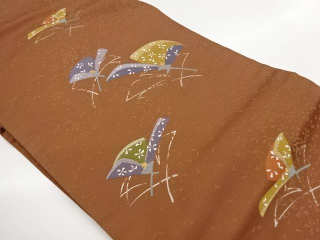花模様織出し名古屋帯【中古】【着】【名古屋帯】 宗sou