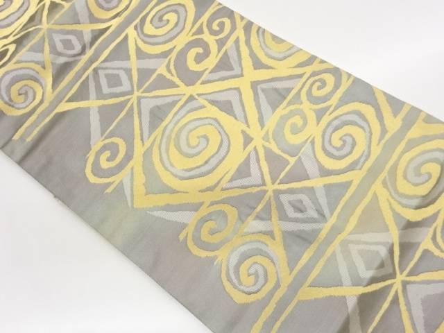 抽象幾何学模様織出し名古屋帯【中古】【着】【名古屋帯】 宗sou