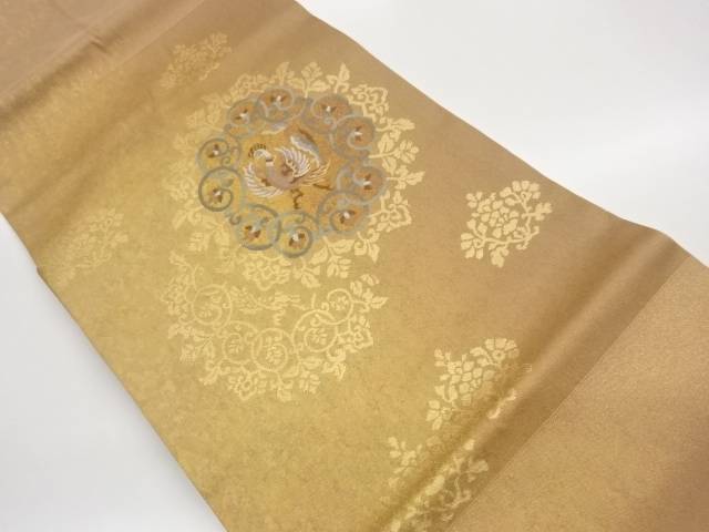 引箔華文に鳳凰模様織出し名古屋帯【中古】【着】【名古屋帯】 宗sou