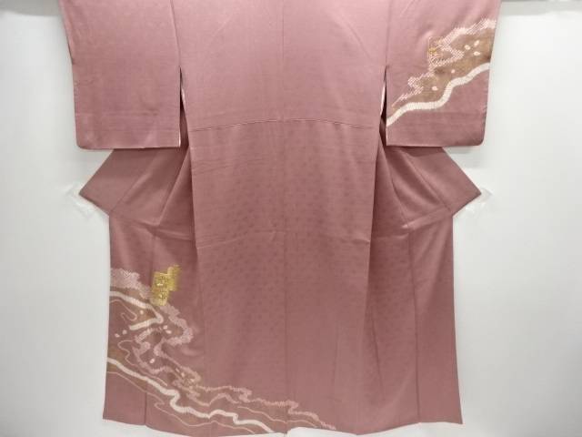 絞り流水に草花模様刺繍訪問着【中古】【着】【訪問着・付下げ】 宗sou