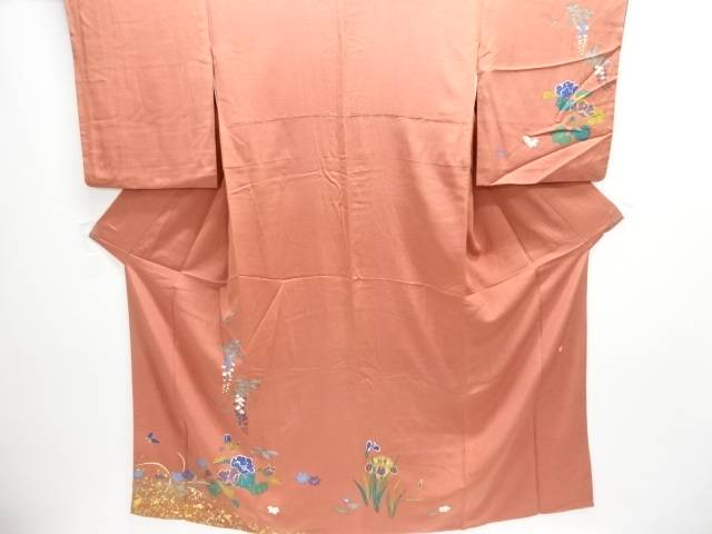 作家物　草花模様訪問着(重ね衿付き)【中古】【着】【訪問着・付下げ】 宗sou｜お茶道具・着物　【宗 sou】