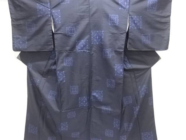 華紋模様織り出し手織り紬着物【中古】【着】【紬・お召し】 宗sou