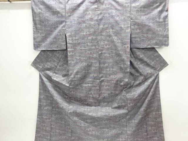 抽象模様織出し本場大島紬着物【中古】【着】【紬・お召し】 宗sou