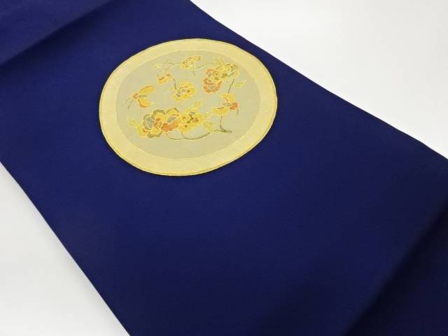 塩瀬金彩丸文に枝花模様織出し名古屋帯【中古】【着】【名古屋帯】 宗sou