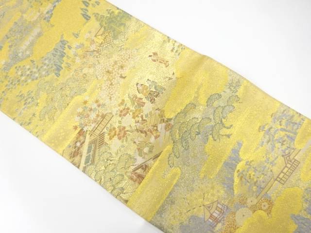 時代人物に宴模様織り出し　全通袋帯【中古】【着】【袋帯】 宗sou
