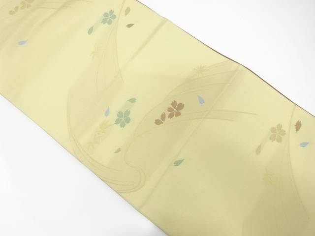 流水に紅葉・桜模様織り出し 袋帯【中古】【着】【袋帯】 宗sou