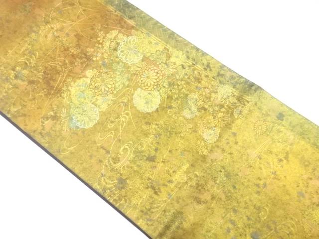 引箔 蒔絵流水秋草文織り出し 袋帯【中古】【着】【袋帯】 宗sou|お茶道具・着物 【宗 sou】