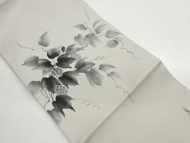作家物　塩瀬手描き蔦に実模様名古屋帯【中古】【着】【名古屋帯】 宗sou