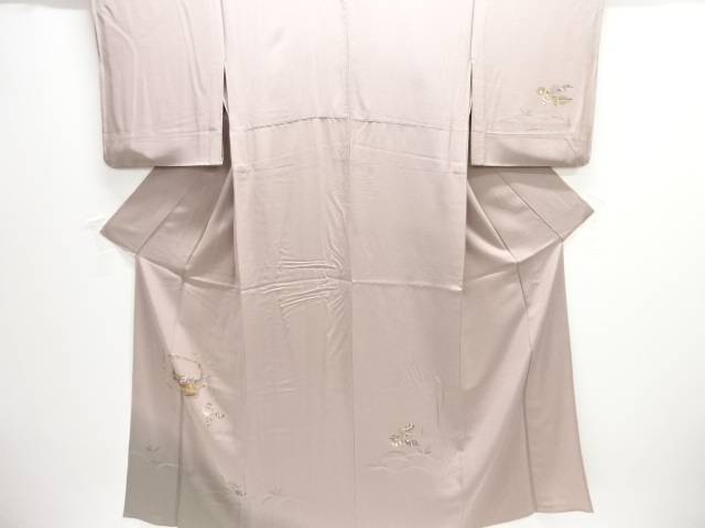 籠に筍模様単衣訪問着【中古】【着】【訪問着・付下げ】 宗sou