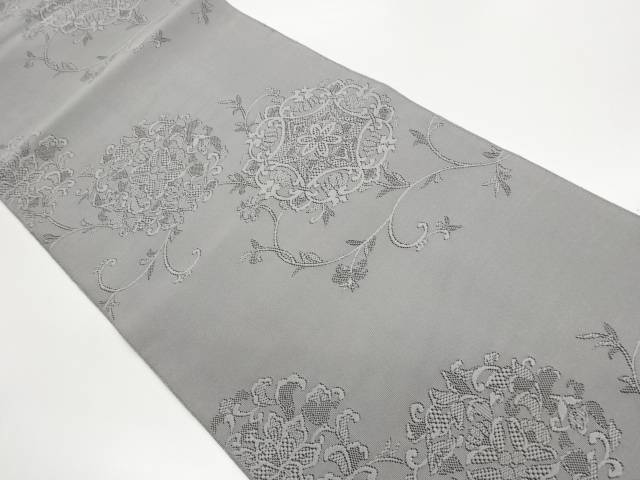 綴れ華紋に花唐草模様織出し名古屋帯【中古】【着】【名古屋帯】 宗sou