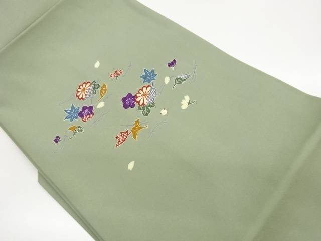 塩瀬菊に梅・紅葉・銀杏模様名古屋帯【中古】【着】【名古屋帯】 宗sou|お茶道具・着物 【宗 sou】