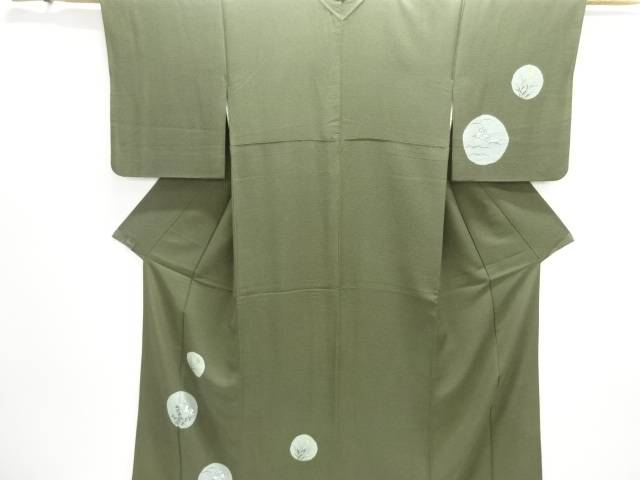 絞り 兎に萩・三日月飾りつけ短い訪問着【中古】【着】【短い訪問着・付下げ】 宗sou