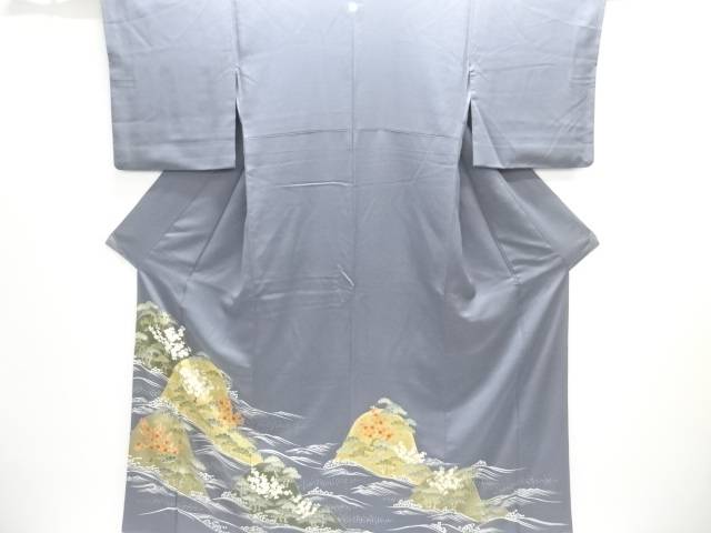 遠山にあずま屋飾りつけ刺しゅう一往紋色留袖【中古】【着】【留袖】 宗sou