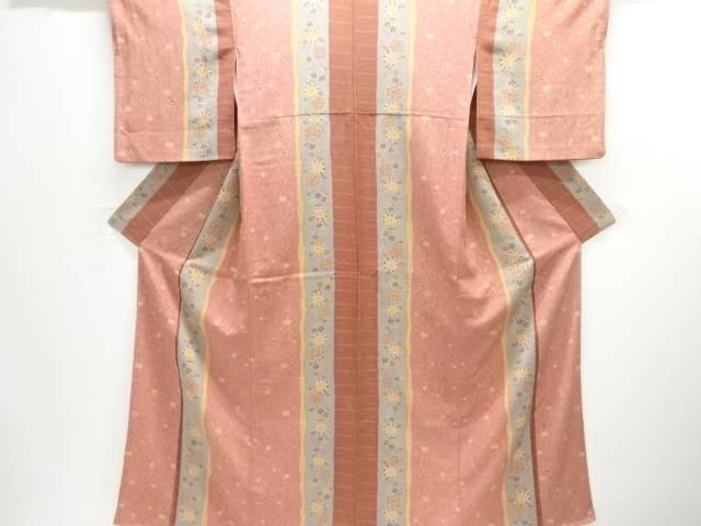 枝垂れ花に花唐草模様小紋着物【中古】【着】【小紋】 宗sou