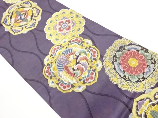 立涌に華紋・鳳凰模様織出し袋帯【中古】【着】【袋帯】 宗sou｜お茶道具・着物　【宗 sou】