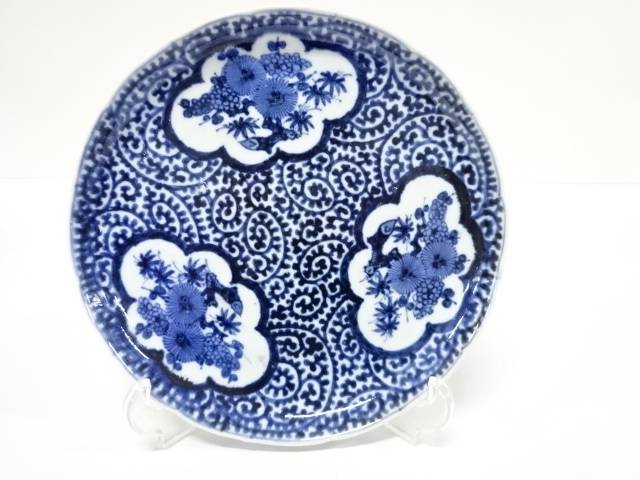 古伊万里　染付　蛸唐草　七寸皿【中古】【道】 宗sou｜お茶道具・着物　【宗 sou】
