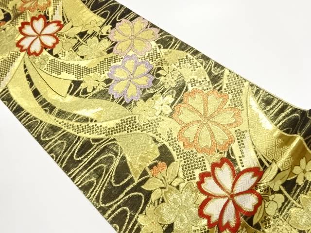 鬘帯に桜模様織出し袋帯【中古】【着】【袋帯】 宗sou｜お茶道具・着物　【宗 sou】
