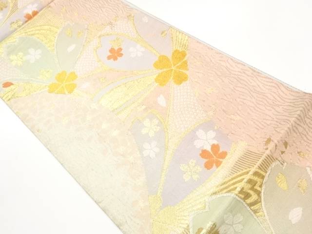 桜に鹿の子模様織出し袋帯【中古】【着】【袋帯】 宗sou 10,508円