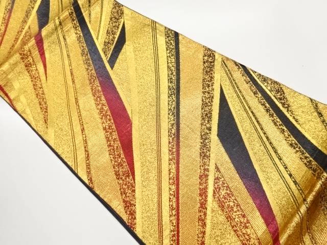 抽象斜線模様織出し袋帯【中古】【着】【袋帯】 宗sou