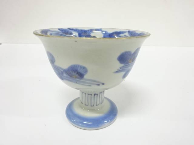 古伊万里　染付　金彩　金魚　盃洗【中古】【道】 宗sou