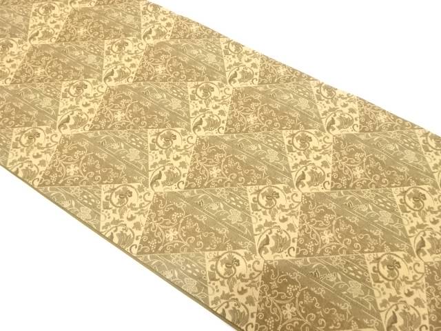 切りばめ風　花更紗模様織り出し全通袋帯【中古】【着】【袋帯】 宗sou