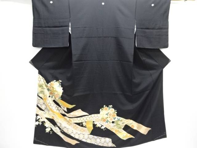 熨斗に花丸文様刺繍留袖(比翼付き)【中古】【着】【留袖】 宗sou
