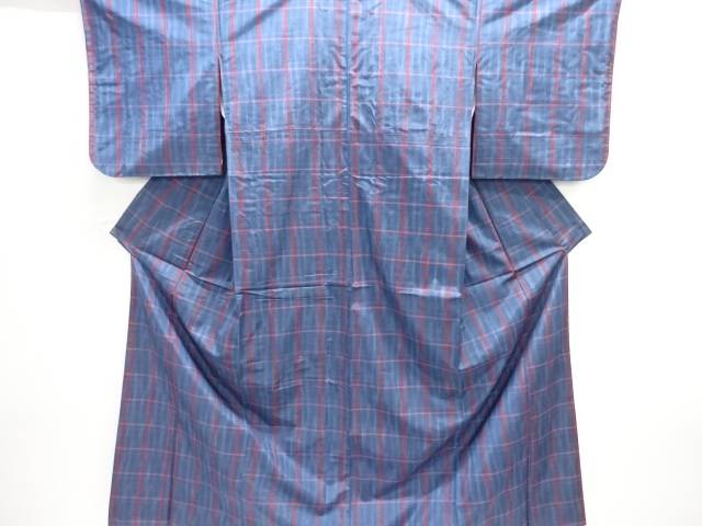 格子織り出し手織り紬着物アンサンブル【中古】【着】【紬・お召し】 宗sou