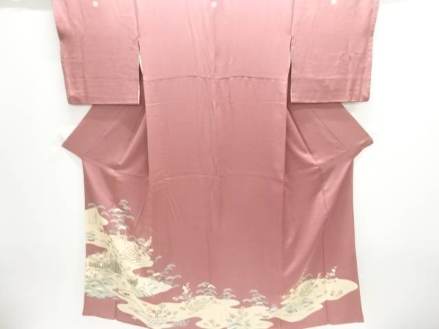 手描き友禅茶屋辻模様三ツ紋色留袖（比翼付き）【中古】【着】【留袖】 宗sou