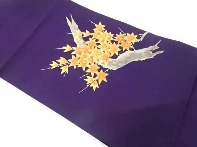 塩瀬　手描き　紅葉模様　名古屋帯【中古】【着】【名古屋帯】 宗sou