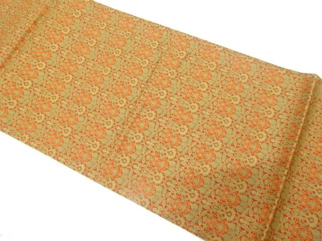花更紗模様織り出し　全通袋帯【中古】【着】【袋帯】 宗sou
