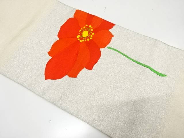 綴れ　花模様織り出し　名古屋帯【中古】【着】【名古屋帯】 宗sou