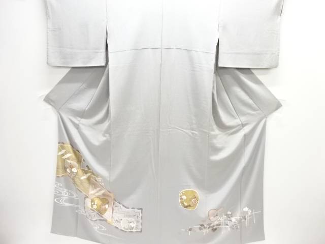 屏風に鶴模様刺繍一つ紋色留袖【中古】【着】【留袖】 宗sou