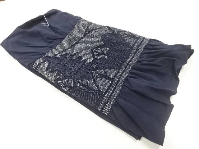 未使用品　正絹　絞り寺塔風景模様男物兵児帯【着】【帯】 宗sou