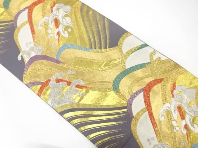 荒波模様織り出し　振袖用袋帯【中古】【着】【振袖】 宗sou｜お茶道具・着物　【宗 sou】