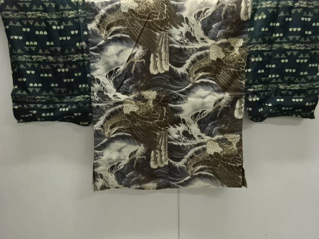 鷹模様男物半襦袢【アンティーク】【中古】【着】【図変り】 宗sou