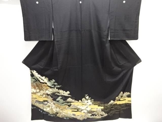 金彩屋敷風景模様刺繍留袖（比翼付き）【中古】【着】【留袖】 宗sou