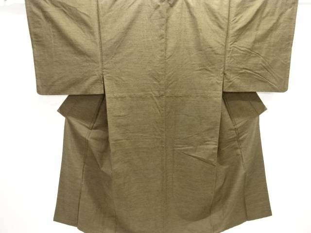 編み目模様織出し手織り紬男物着物アンサンブル【中古】【着】【着物】 宗sou