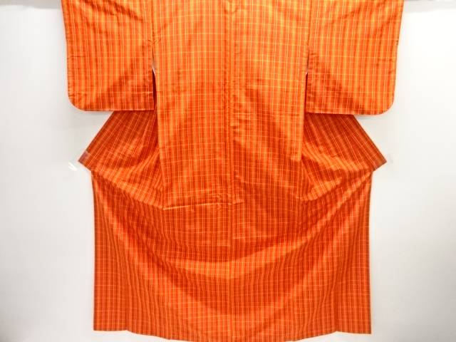 格子織り出し米沢紬着物アンサンブル【中古】【着】【紬・お召し】 宗sou