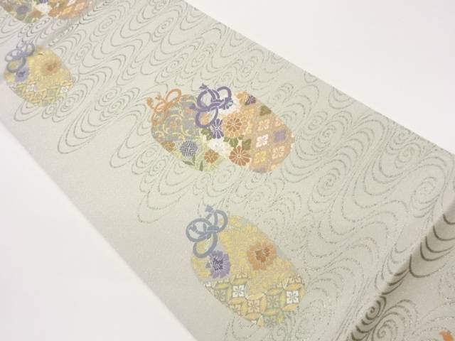 仕覆に花々・花菱模様織出し袋帯【中古】【着】【袋帯】 宗sou｜お茶道具・着物　【宗 sou】