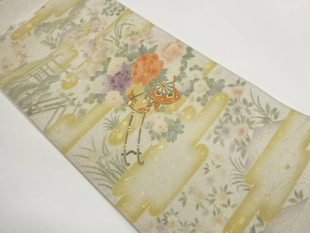 綴れ金彩ヱ霞に花車・屋敷・松模様袋帯【中古】【着】【袋帯】 宗sou｜お茶道具・着物　【宗 sou】