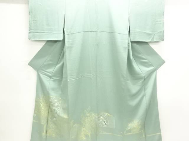 寿光織　時代風景模様刺繍三つ紋色留袖(比翼付き)【中古】【着】【留袖】 宗sou｜お茶道具・着物　【宗 sou】