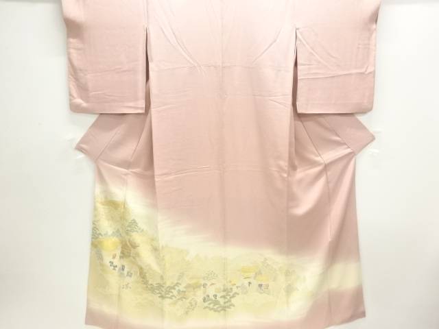 寿光織 祭見晴らし飾りつけ織り出し一往紋色留袖【中古】【着】【留袖】 宗sou