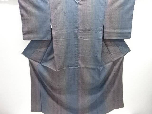 生紬 立涌に唐草飾りつけ御召しもの【中古】【着】【紬・御召しものし】 宗sou