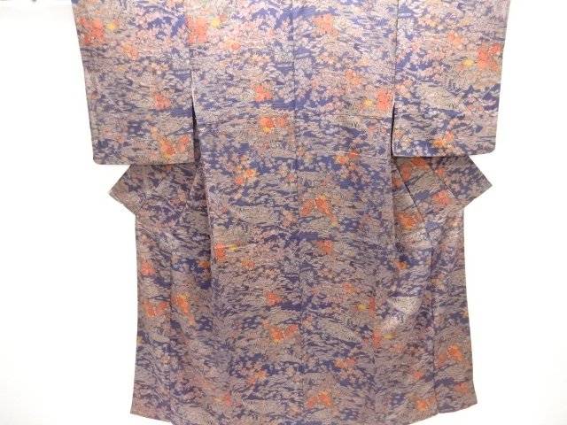 茶屋辻飾りつけ小紋御召しもの【中古】【着】【小紋】 宗sou