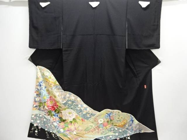 古泉良範作 発祥地加賀友禅禽鳥に顕花植物飾りつけ留袖（比翼付き添い人）【中古】【着】【留袖】 宗sou