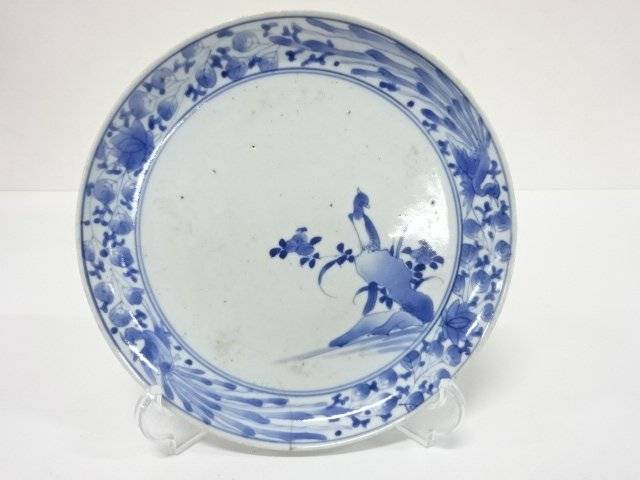 藍九谷 古伊万里 染付 七寸皿【中古】【道】 宗sou|お茶道具・着物 【宗 sou】