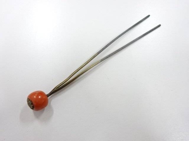 本赤珊瑚簪(赤珊瑚大きさ10.8粍)【アンティーク】【中古】【着】【櫛・簪】 宗sou